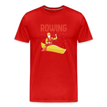 Rudern Rudersport Ruderer Ruderboot Ruder - Männer Premium Bio T-Shirt - Rot - Vorne - Damien (186cm)