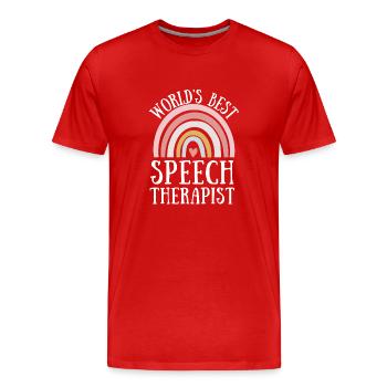 Speech Language Pathologist Speech Therapy SLP - Männer Premium Bio T-Shirt - Rot - Vorne - Damien (186cm)
