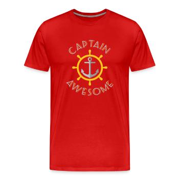 Captain Awesome Boat Cruise Wear - Männer Premium Bio T-Shirt - Rot - Vorne - Damien (186cm)