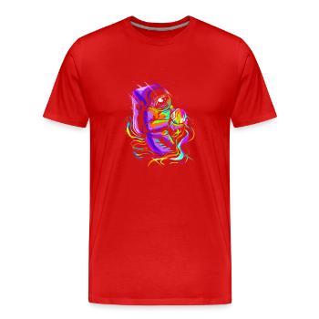 Astronaut Space Funny Spaceman Moon - Männer Premium Bio T-Shirt - Rot - Vorne - Damien (186cm)