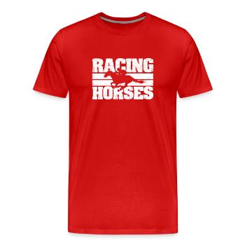 Rennpferde Grand Horse National Wild Running - Männer Premium Bio T-Shirt - Rot - Vorne - Damien (186cm)