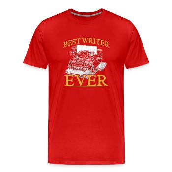 Best Writer of All Time Writer - Men's Premium Organic T-Shirt - red - Front - Damien (186cm)