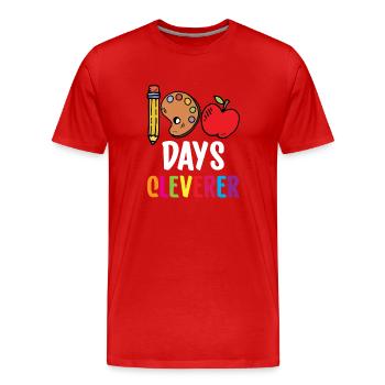 100 Days Clever Sweet Team Dictons drôles - T-shirt bio Premium Homme - rouge - Devant - Damien (186cm)