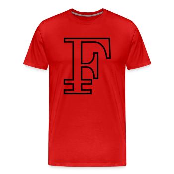 Franken outline schwarz - Männer Premium Bio T-Shirt - Rot - Vorne - Damien (186cm)