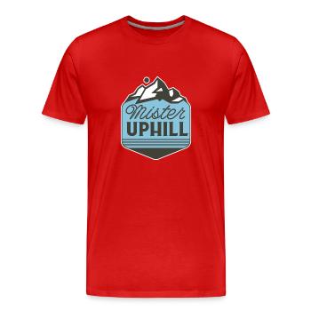 mister uphill - Männer Premium Bio T-Shirt - Rot - Vorne - Damien (186cm)