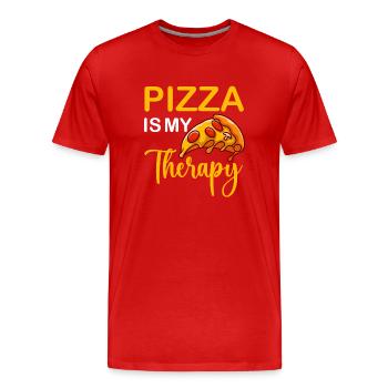 Pizza Faire de la restauration rapide italienne La pizza est ma thérapie - T-shirt bio Premium Homme - rouge - Devant - Damien (186cm)