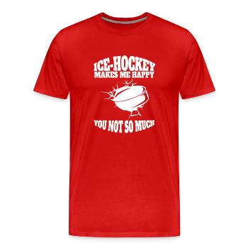 Eishockey Geschenk Eishockeyteam Wintersport - Männer Premium Bio T-Shirt - Rot - Vorne - Damien (186cm)