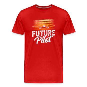 Futur pilote de petit avion jet avion léger - T-shirt bio Premium Homme - rouge - Devant - Damien (186cm)