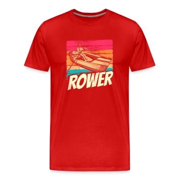 Aviron Aviron Bateau Aviron Aviron Aviron - T-shirt bio Premium Homme - rouge - Devant - Damien (186cm)