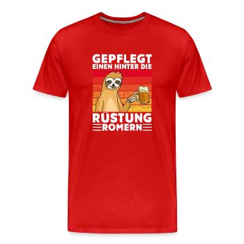 Biertrinker - Männer Premium Bio T-Shirt - Rot - Vorne - Damien (186cm)