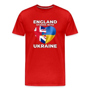 L’Angleterre soutient l’Ukraine - T-shirt bio Premium Homme - rouge - Devant - Damien (186cm)