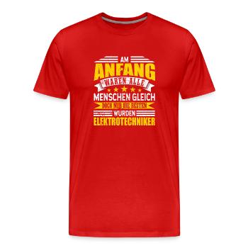 Elektrotechniker - Männer Premium Bio T-Shirt - Rot - Vorne - Damien (186cm)