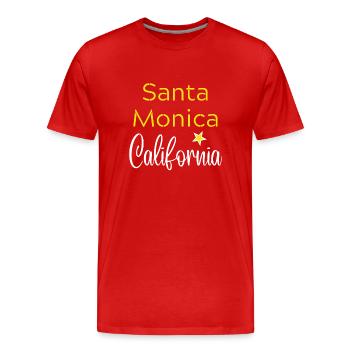 Santa Monica California - T-shirt bio Premium Homme - rouge - Devant - Damien (186cm)