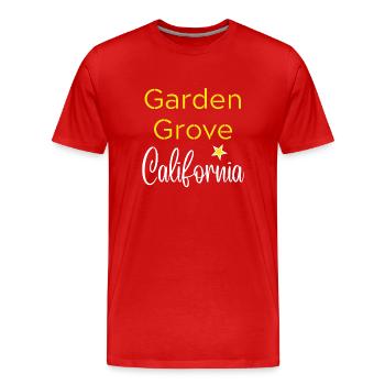 Garden Grove California - T-shirt bio Premium Homme - rouge - Devant - Damien (186cm)