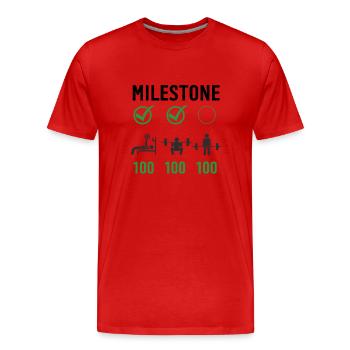 Gym Deadlifts Workout love - ma déroute de fitness de passe-temps - T-shirt bio Premium Homme - rouge - Devant - Damien (186cm)