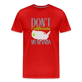 Ne pas Californie Mon Nevada USA Amérique Nevadan - T-shirt bio Premium Homme - rouge - Devant - Damien (186cm)