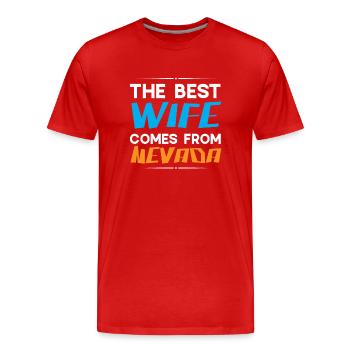 La meilleure épouse vient du Nevada Amérique Nevadan - T-shirt bio Premium Homme - rouge - Devant - Damien (186cm)