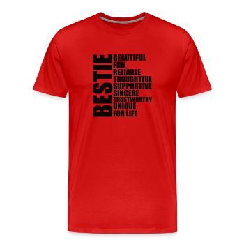 Complices Couple Couples Couple Meilleurs Amis - T-shirt bio Premium Homme - rouge - Devant - Damien (186cm)