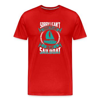 J’ai des plans sur mon voilier Désolé hobby - T-shirt bio Premium Homme - rouge - Devant - Damien (186cm)