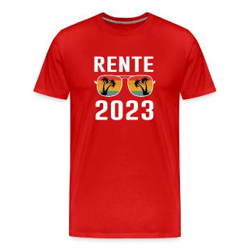 Rente 2023 Rentner Geschenk Ruhestand Senior - Männer Premium Bio T-Shirt - Rot - Vorne - Damien (186cm)