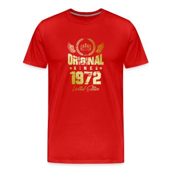 1972 limited edition - Men's Premium Organic T-Shirt - red - Front - Damien (186cm)