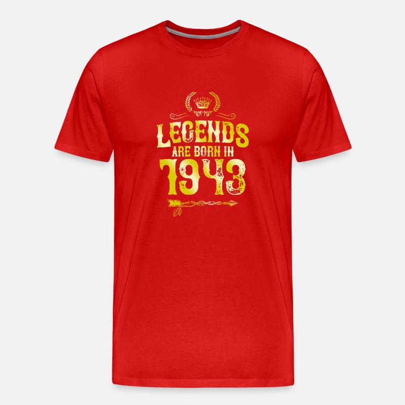 1943 legends born in - Men's Premium Organic T-Shirt - red
