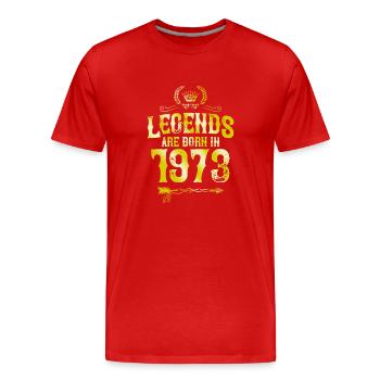 1973 legends born in - Men's Premium Organic T-Shirt - red - Front - Damien (186cm)