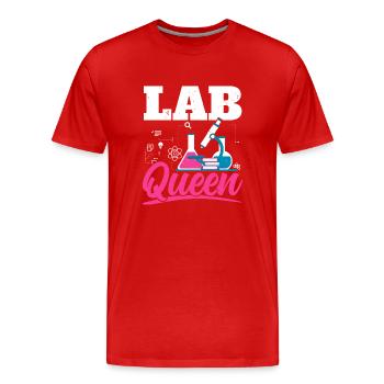 Laboratory Queen Biologist Science Teacher Biolog - Men's Premium Organic T-Shirt - red - Front - Damien (186cm)