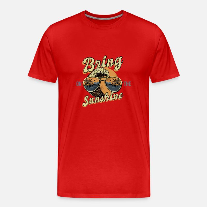 Bringen Sie den Sonnenschein mit - Männer Premium Bio T-Shirt - Rot