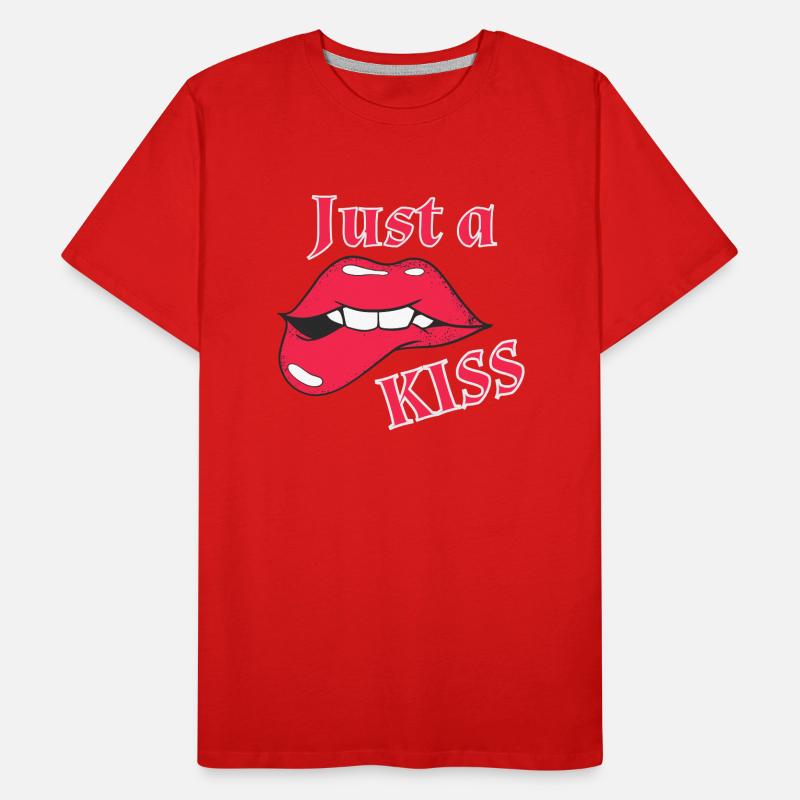 Nur ein Kuss Männer Premium Bio T-Shirt
