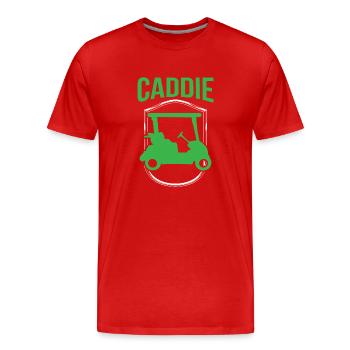 Caddie Profession Golfer Golf Golf - Men's Premium Organic T-Shirt - red - Front - Damien (186cm)