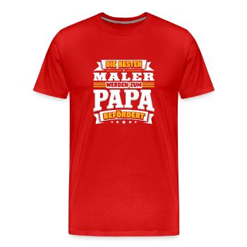 Maler - Männer Premium Bio T-Shirt - Rot - Vorne - Damien (186cm)