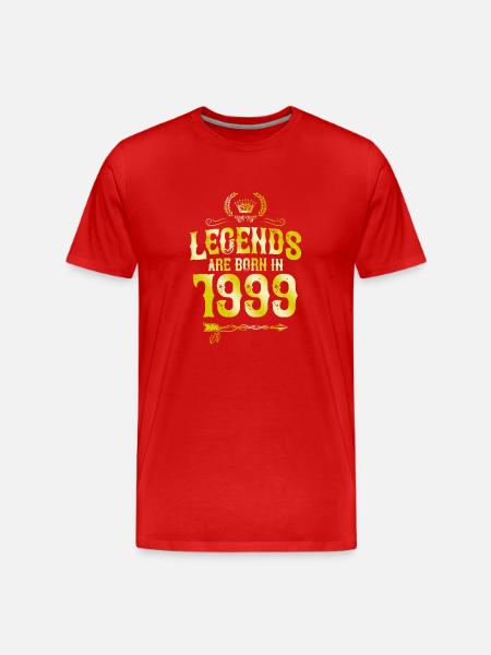 1999 legends born in - Men's Premium Organic T-Shirt - red