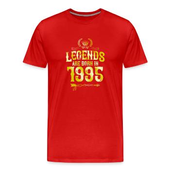 1995 legends born in - Men's Premium Organic T-Shirt - red - Front - Damien (186cm)