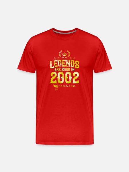 2002 legends born in - Men's Premium Organic T-Shirt - red