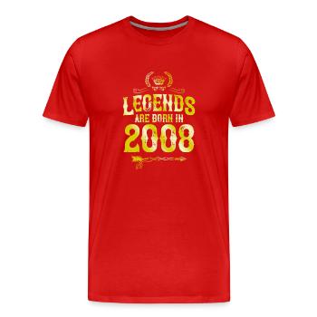 2008 legends born in - Men's Premium Organic T-Shirt - red - Front - Damien (186cm)