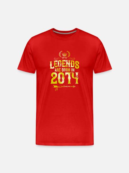 2014 legends born in - Men's Premium Organic T-Shirt - red