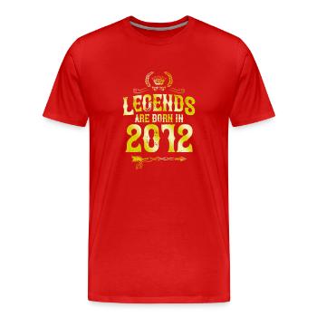 2012 legends born in - Men's Premium Organic T-Shirt - red - Front - Damien (186cm)