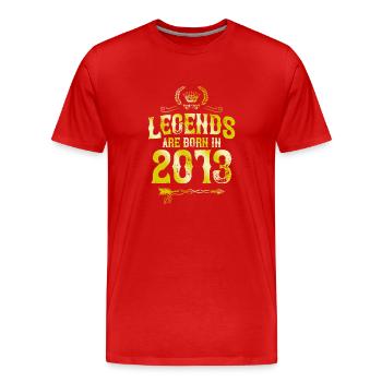 2013 legends born in - Men's Premium Organic T-Shirt - red - Front - Damien (186cm)