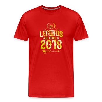 2018 legends born in - Men's Premium Organic T-Shirt - red - Front - Damien (186cm)