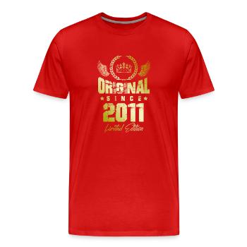 2011 limited edition - Männer Premium Bio T-Shirt - Rot - Vorne - Damien (186cm)