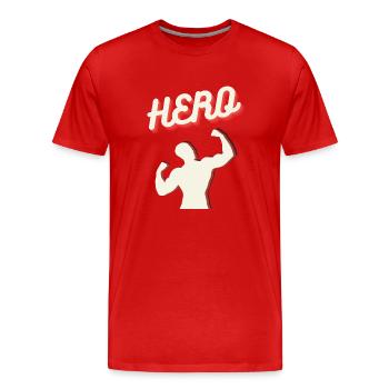Gym Deadlifts Workout love - ma déroute de fitness de passe-temps - T-shirt bio Premium Homme - rouge - Devant - Damien (186cm)
