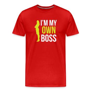 Je suis mon propre patron Mama CEO Fondateur - T-shirt bio Premium Homme - rouge - Devant - Damien (186cm)