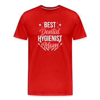 Hygiéniste dentaire Mama Hygiéniste dentaire Dentiste - T-shirt bio Premium Homme - rouge - Devant - Damien (186cm)