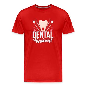 Hygiénistes dentaires Équipe d’hygiène dentaire Dentiste - T-shirt bio Premium Homme - rouge - Devant - Damien (186cm)