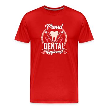 Proud Dental Hygienist Dentist Dental Hygiene - Men's Premium Organic T-Shirt - red - Front - Damien (186cm)
