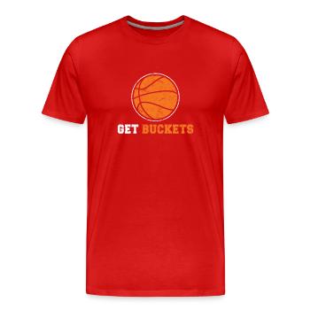 Get Buckets Basketball Player Basketball Fans Coac - Männer Premium Bio T-Shirt - Rot - Vorne - Damien (186cm)
