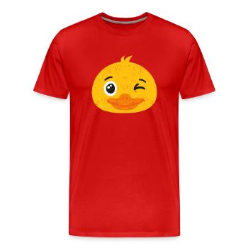 Halloween Canard Visage Costume Animaux Mignon - T-shirt bio Premium Homme - rouge - Devant - Damien (186cm)