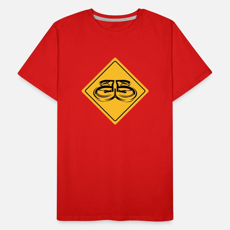Drone avec panneau d’avertissement Drone flyer T-shirt bio Premium Homme