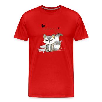 Süß lieber modischer Herbst -Füchse warten auf 2022 - Männer Premium Bio T-Shirt - Rot - Vorne - Damien (186cm)